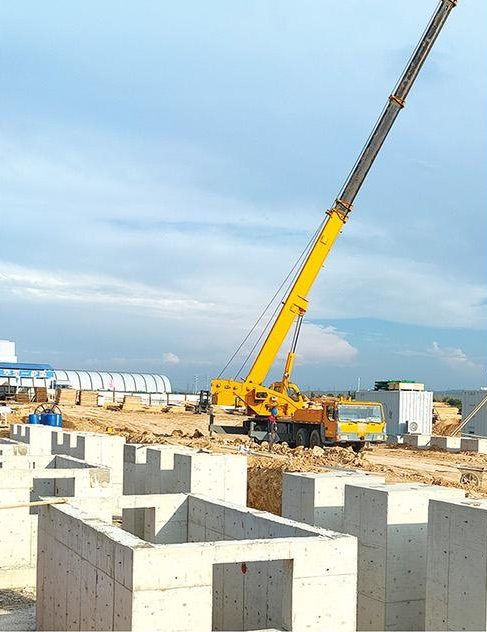 Construction site with crane