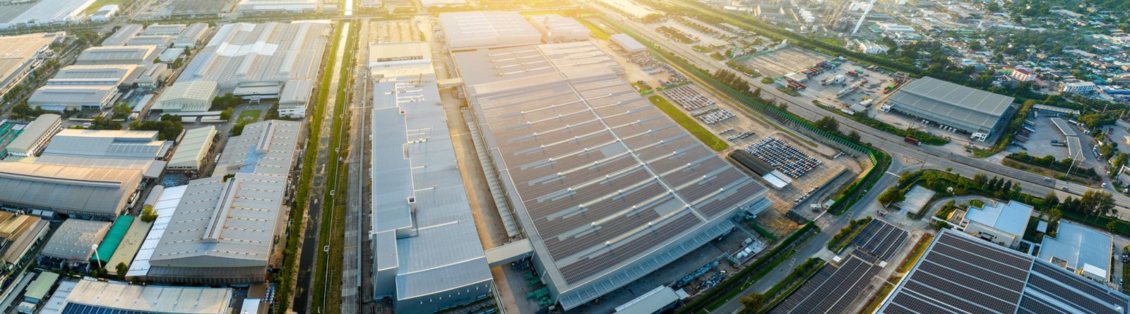 Aerial view of an industrial facility