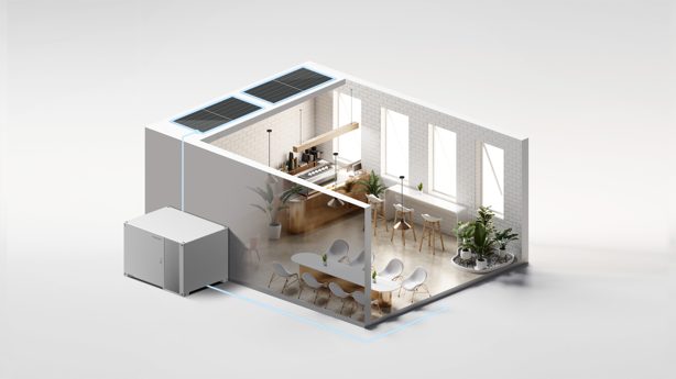 Interior space with an energy storage unit