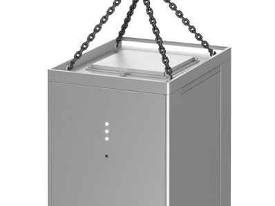 Energy storage unit being lifted into place